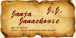Janja Janaćković vizit kartica